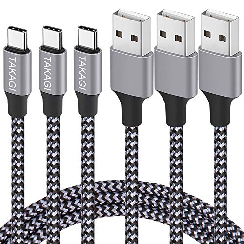 TAKAGI USB Type C Cable 3A Fast Charging ، (3-Pack 6feet) USB-A إلى USB-C نايلون مضفر البيانات سلك نقل مزامنة متوافق مع Galaxy S10 S10E S9 S8 S20 Plus ، Note 10 9 8 وشاحن USB C آخر TAKAGI USB Type C Cable 3A Fast Charging ، (3-Pack 6feet) USB-A إلى USB-C نايلون مضفر البيانات سلك نقل مزامنة متوافق مع Galaxy S10 S10E S9 S8 S20 Plus ، Note 10 9 8 وشاحن USB C آخر