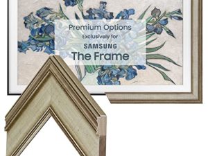 إطارات تلفزيون ديكو - إطار ذكي فضي دافئ متوافق فقط مع تلفزيون Samsung The Frame (55 بوصة ، يناسب تلفزيون إطار 2021-2022)