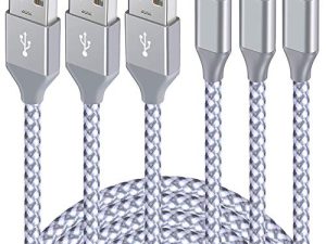 كابل Micro USB 10FT ، سلك شاحن Android 3 عبوات طويلة من النايلون المضفر وسلك شحن عالي السرعة متوافق مع Samsung Galaxy S7 Edge S6 وهواتف Android و Windows الذكية والمزيد