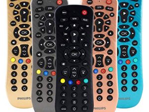استبدال جهاز التحكم عن بعد العالمي من Philips لأجهزة Samsung ، Vizio ، LG ، Sony ، Sharp ، Roku ، Apple TV ، RCA ، Panasonic ، أجهزة التلفزيون الذكية ، مشغلات البث ، Blu-ray ، DVD ، الإعداد البسيط ، 3 أجهزة ، أسود ، SRP9232D / 27