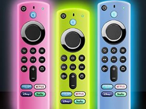 (3 عبوات) غطاء ريموت OneBOM Firstick لجهاز التحكم عن بعد الصوتي Alexa ، غطاء عن بعد يتوهج في الظلام ، جراب واقٍ من السيليكون مضاد للانزلاق مع حبل (يمكن أن يتوهج الجميع)