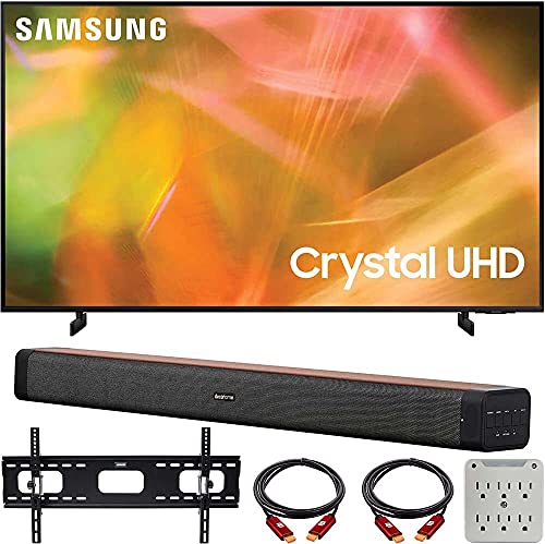 Samsung UN50AU8000 50 بوصة UHD 4K Crystal UHD Smart LED TV Bundle مع Deco Home 60W 2.0 Channel Soundbar وحزمة 37-70 بوصة للتلفزيون على الحائط وحزمة 6-Outlet Surge Adaptor Samsung UN50AU8000 50 بوصة UHD 4K Crystal UHD Smart LED TV Bundle مع Deco Home 60W 2.0 Channel Soundbar وحزمة 37-70 بوصة للتلفزيون على الحائط وحزمة 6-Outlet Surge Adaptor