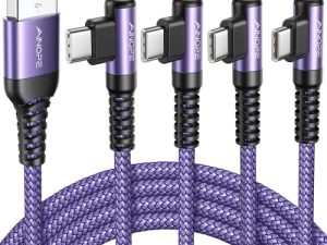 4 عبوات [10 / 6.6 / 3.3 / 3.3ft] كبل USB C ، كابل شاحن AINOPE 3.1AC سريع الشحن ، الزاوية اليمنى من النوع C شاحن نايلون مضفر متوافق مع Galaxy S10 S9 S8 Plus S21 S20 ، Note 10 9 8 ، LG Google Pixel