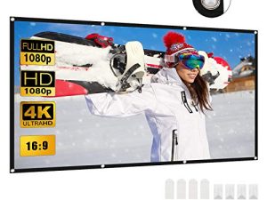 شاشة عرض 120 بوصة ، شاشة عرض Deesoo 16: 9 HD قابلة للطي ومضادة للتجعد ، شاشة عرض 160 درجة مخروط داخلي وشاشة عرض خارجية للأفلام على الوجهين للسفر والمكتب والمسرح المنزلي