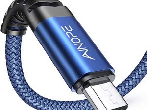كبل USB ميكرو بنظام Android [2Pack 6.6FT + 6.6FT] كبل شاحن Android كابل Nylon Braid Micro USB متوافق مع Galaxy S7 S6 J7 Note 5 ، LG stylo 2/3 LG G3-Blue