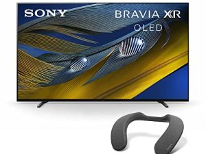 تلفزيون سوني A80J مقاس 77 بوصة: تلفزيون جوجل الذكي BRAVIA XR OLED 4K Ultra HD مع Dolby Vision HDR وتوافق Alexa XR77A80J- 2021 ، مكبر صوت بلوتوث أسود بحزام للرقبة + صوت مسرح منزلي