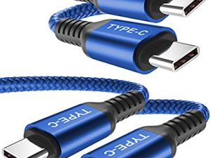 كابل بايسسيلور USB من النوع C إلى C بقدرة 100 وات 6.6 قدم / عبوتين ، توصيل الطاقة سريع الشحن PD سلك شاحن لأجهزة MacBook Mac Pro ، iPad Air 5 4th 5th Mini 6 6th Generation ، Samsung Galaxy Note 10 20 S20 S21 21 S22 22