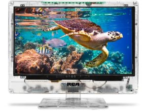 RCA مقاس 15 بوصة Clearview HDTV | تلفزيون J15SE820 LED HD شفاف ، شاشة عرض عريضة عالية الدقة مع HDMI ، VGA ، بما في ذلك جهاز تحكم عن بعد كامل الوظائف.