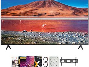 Samsung UN43TU7000 43 "4K Ultra HD Smart LED TV Bundle مع Premiere Movies Stream + 30-70 Inch TV Wall Mount + 6-Outlet Surge Adapter + 2X 6FT 4K HDMI 2.0 Cable