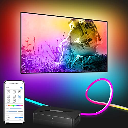 Aubess HDMI 2.0 Sync Box & TV Neon Rope Backlight Kit ، إضاءة خلفية LED لتلفاز واي فاي متوافق مع Alexa & Google Assistant لأجهزة التلفاز مقاس 65 بوصة. Aubess HDMI 2.0 Sync Box & TV Neon Rope Backlight Kit ، إضاءة خلفية LED لتلفاز واي فاي متوافق مع Alexa & Google Assistant لأجهزة التلفاز مقاس 65 بوصة.