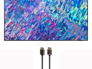 SAMSUNG QN65QN85BAFXZA 65 "4K Neo QLED UHD تلفزيون ذكي باللون الأسود تيتان مع كابل Austere 3S-4KHD2-2.5M III Series 4K HDMI 2.5m (2022)
