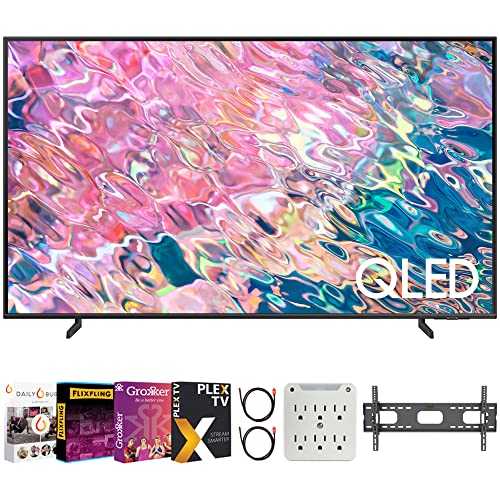 SAMSUNG QN60Q60BAFXZA Q60B 60 بوصة QLED 4K Quantum Dual LED HDR Smart TV 2022 مع Premiere Movies Streaming + 37-100 Inch TV Wall Mount + 6-Outlet Surge Adapter + 2X 6FT HDMI 2.0 Cable SAMSUNG QN60Q60BAFXZA Q60B 60 بوصة QLED 4K Quantum Dual LED HDR Smart TV 2022 مع Premiere Movies Streaming + 37-100 Inch TV Wall Mount + 6-Outlet Surge Adapter + 2X 6FT HDMI 2.0 Cable